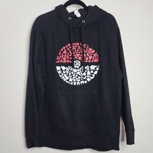 Pokemon Red and Black Hoodie Unisex Large